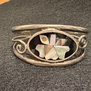 Vintage Sterling and Mother of Pearl Inlay Bracelet New
